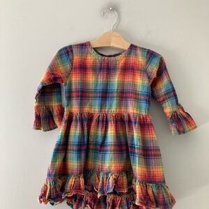 $18 ADD ON rufflebutts plaid long-sleeve tiered dress 6Y Zara Mini Boden